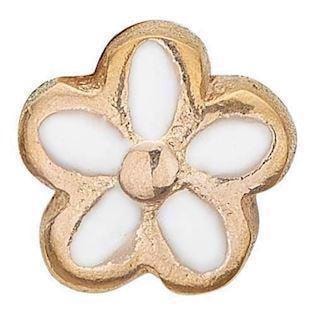 Christina forgyldt sølv Flower Lille forgyldt blomst med hvid emalje, model 603-G10 købes hos Guldsmykket.dk her